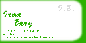 irma bary business card